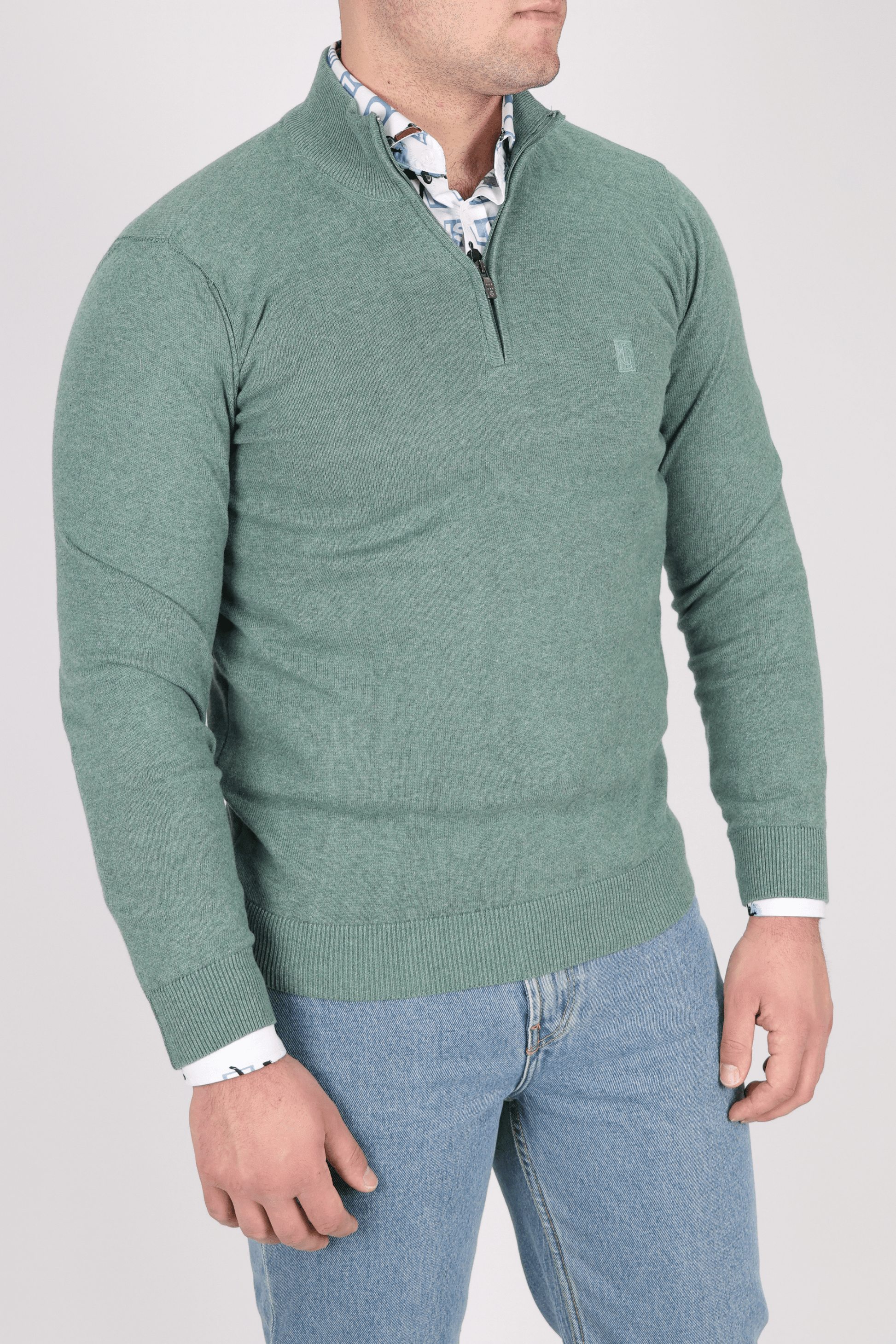 Мъжки Пуловер, Зелен Roberto Fashion Store Sweater BLROBM1 M INTL Green