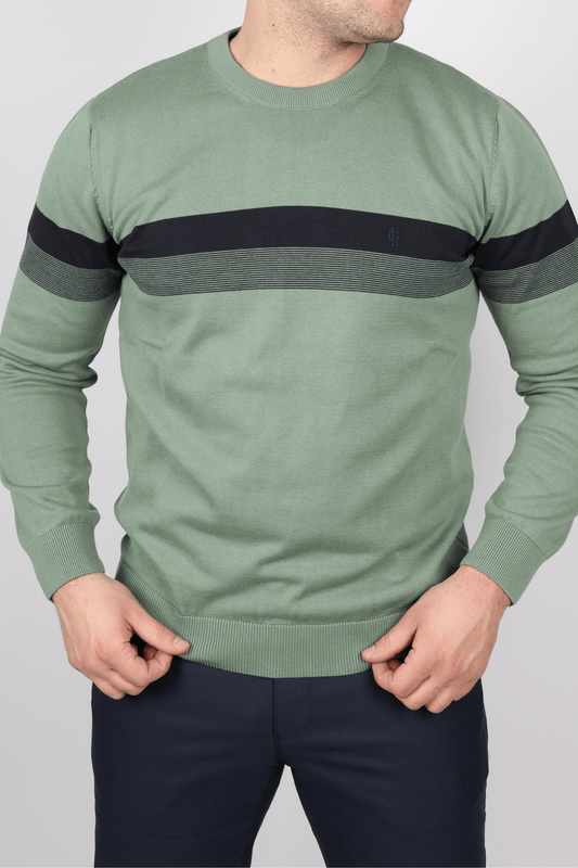 Мъжки Пуловер, Зелен - Roberto Fashion Store - Sweater