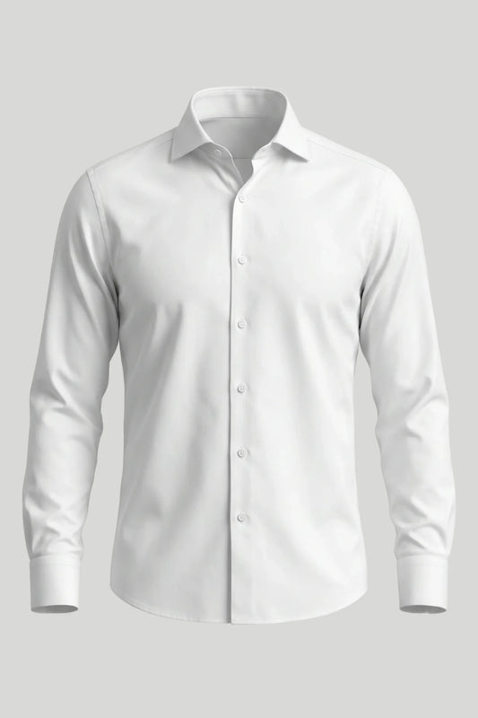 Мъжка еластична риза от бамбукова вискоза - Бял Boston Roberto Fashion Store T-shirt MAY83300300-39 39
