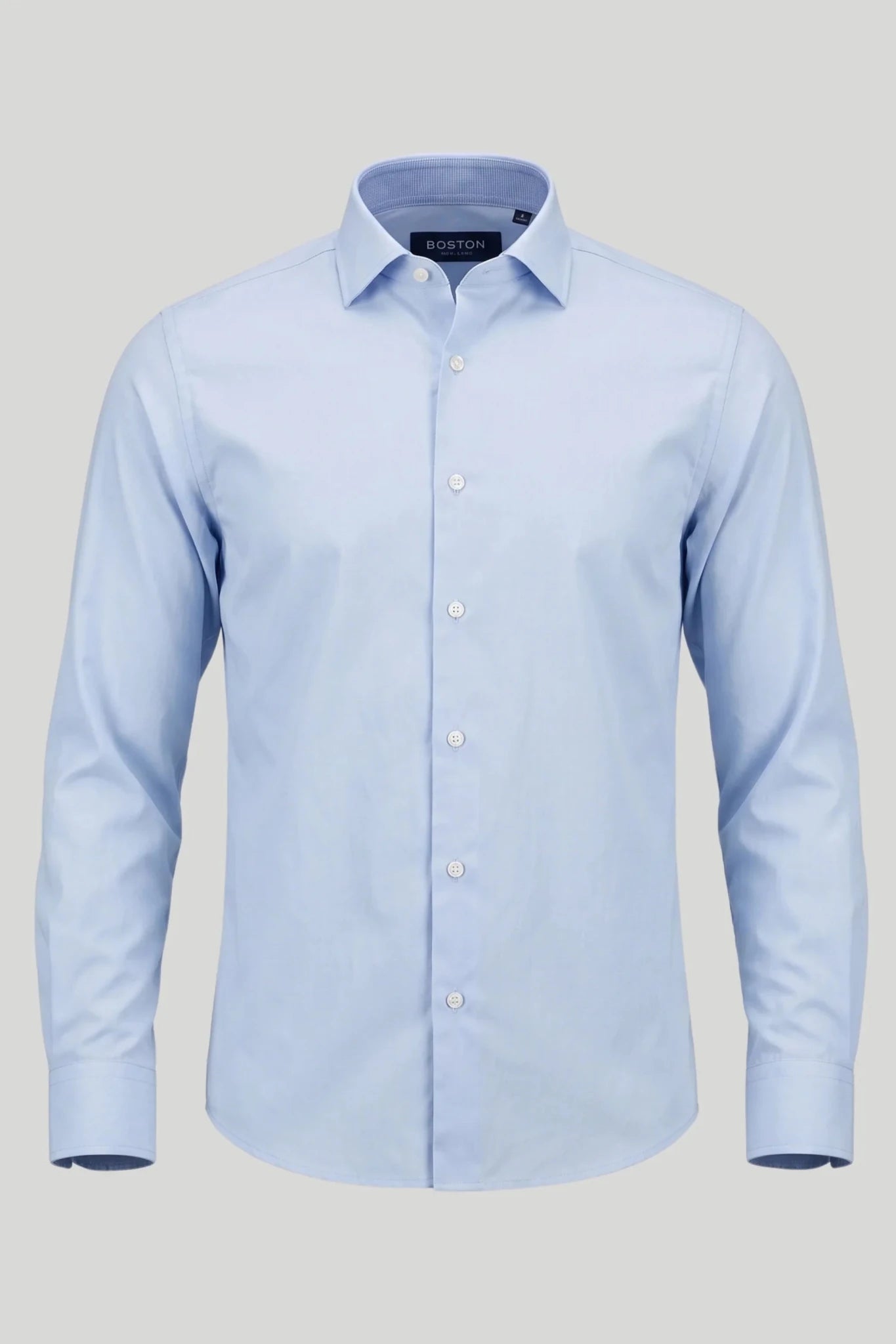Męska elastyczna koszula z wiskozy bambusowej – błękitna Boston Roberto Fashion Store T-shirt MAY83300403-39 39