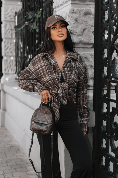 Cămașă bărbătească din flanel BLINK, maro, material moale și călduros LaBalancia Roberto Fashion Store One piece 5907378527502 UNI