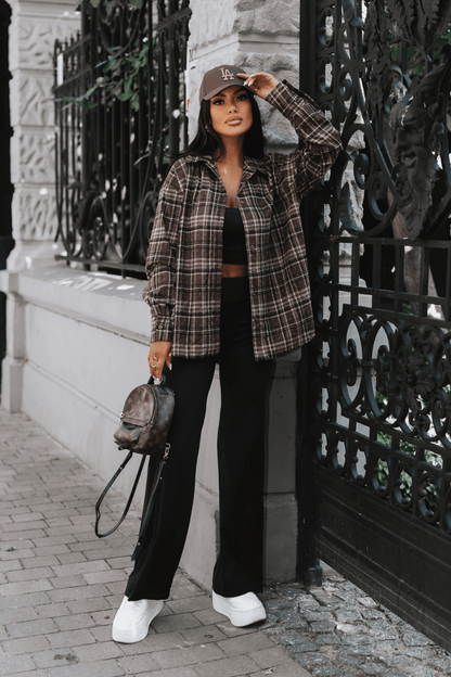 Cămașă bărbătească din flanel BLINK, maro, material moale și călduros LaBalancia Roberto Fashion Store One piece 5907378527502 UNI