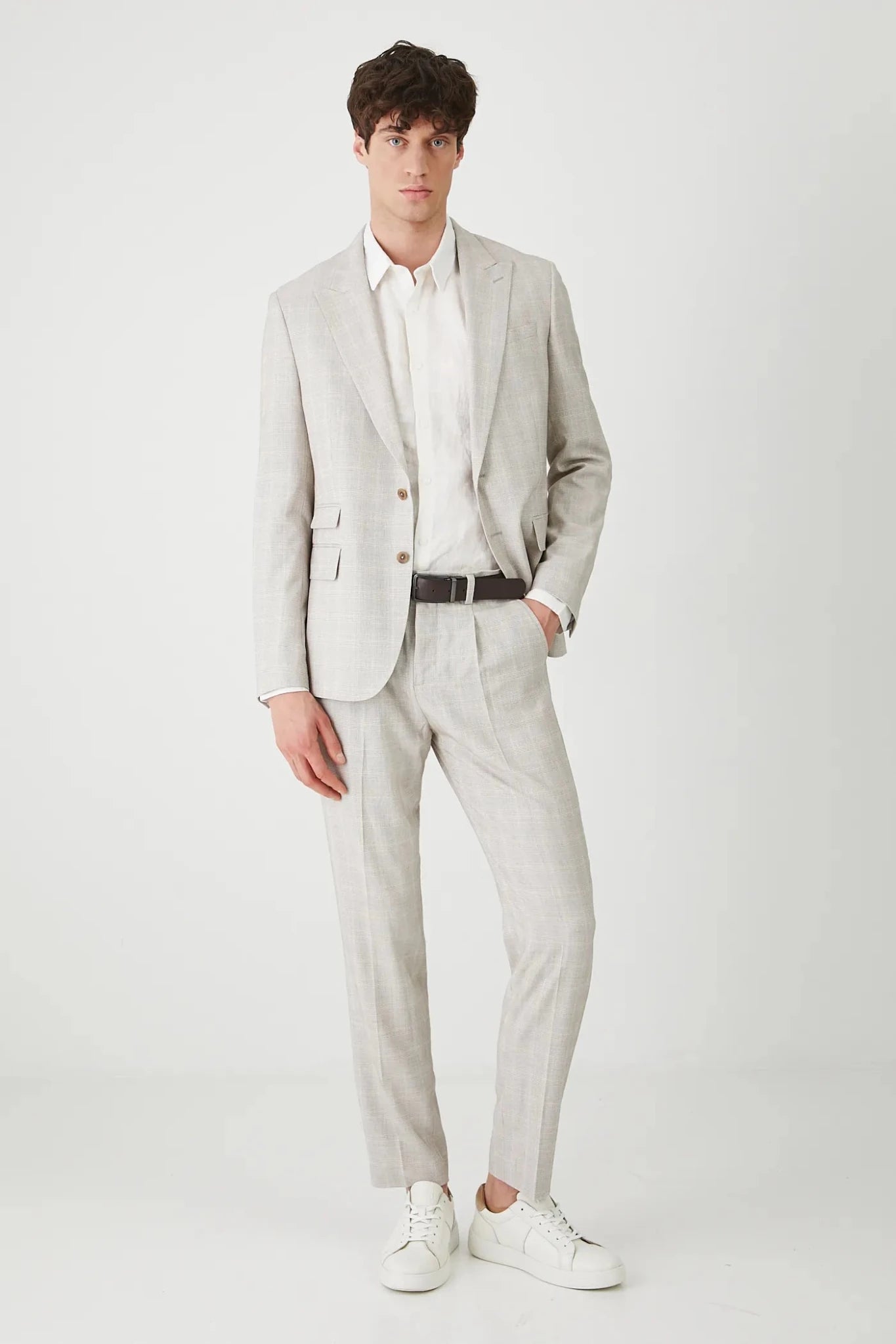 Мъжка ленена риза за плаж в бял цвят Medicine Roberto Fashion Store Shirt RS25KDM090-00X-S S