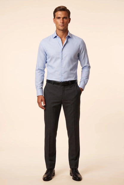 Мъжка официална структурирана риза - Небесносин Boston Roberto Fashion Store T-shirt MAY83305403-39 39