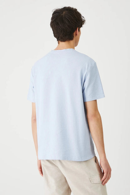 Мъжка памучна светло синя тениска 100% памук Roberto Fashion Store Roberto Fashion Store T-shirt RS25-TSMB05-05X-M M