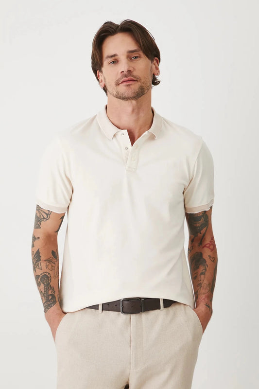 Мъжка поло тениска за всякакви поводи в бежов цвят Medicine Roberto Fashion Store T-shirt RS25POMA01-08M-M M