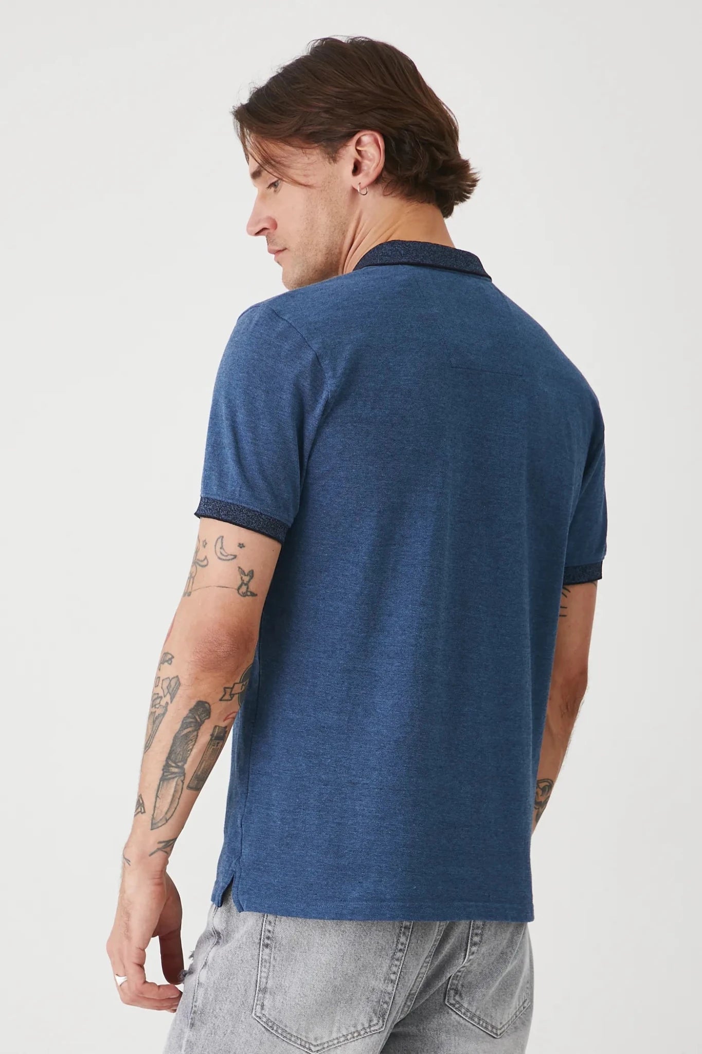 Мъжка поло тениска за всякакви поводи в син цвят Medicine Roberto Fashion Store T-shirt RS25POMA01-55M-M M