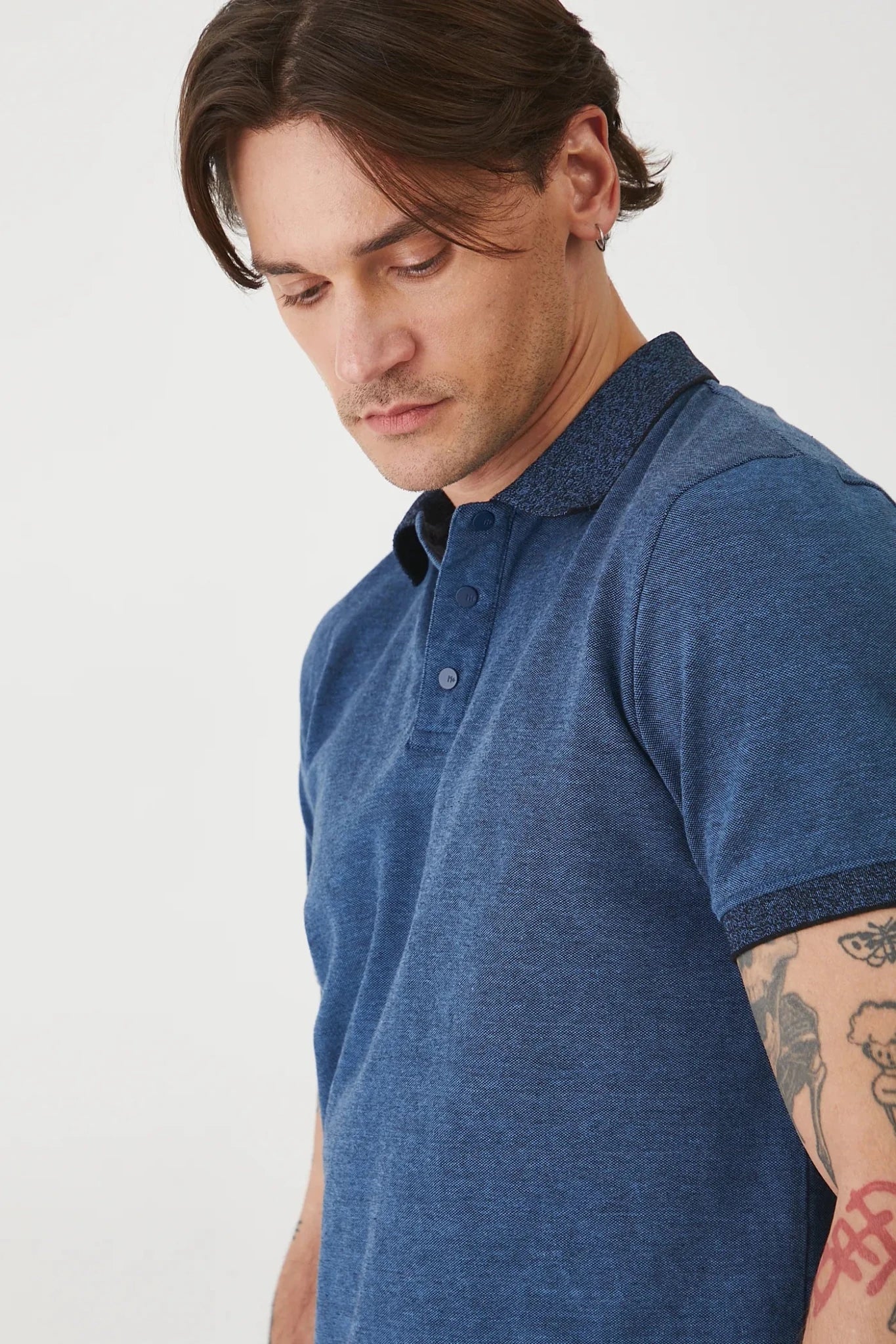 Мъжка поло тениска за всякакви поводи в син цвят Medicine Roberto Fashion Store T-shirt RS25POMA01-55M-M M