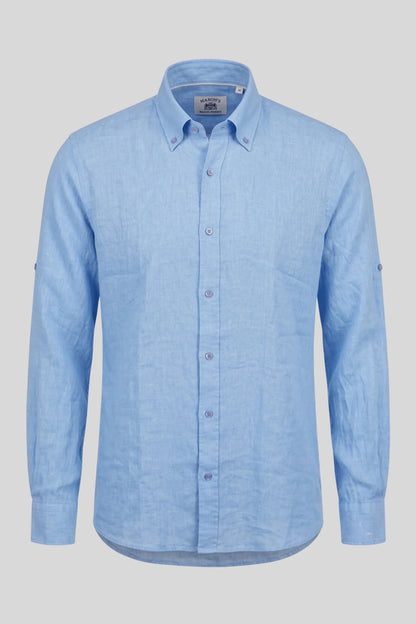 Мъжка риза от 100% памук с дълъг ръкав, светлосиня Roberto&Co Roberto Fashion Store Shirt MCM0808SHRBLULNNM M
