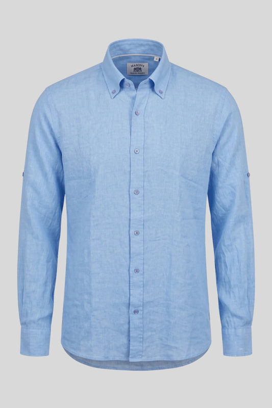 Мъжка риза от 100% памук с дълъг ръкав, светлосиня Roberto&Co Roberto Fashion Store Shirt MCM0808SHRBLULNNM M