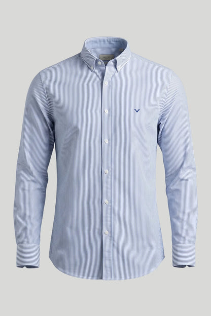 Мъжка риза Oxford на райе - Мастиленосин Boston Roberto Fashion Store T-shirt MAY83201424-S S