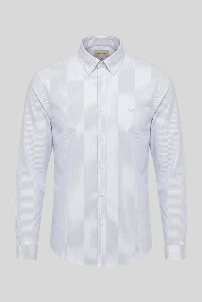 Мъжка риза Oxford на райе - Небесносин Boston Roberto Fashion Store Shirt MAY83201403-S S