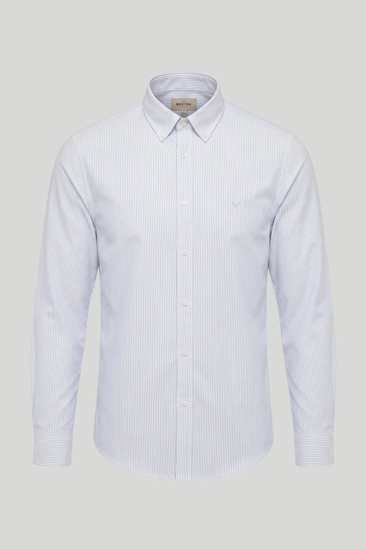 Мъжка риза Oxford на райе - Небесносин Boston Roberto Fashion Store T-shirt MAY83201403-S S