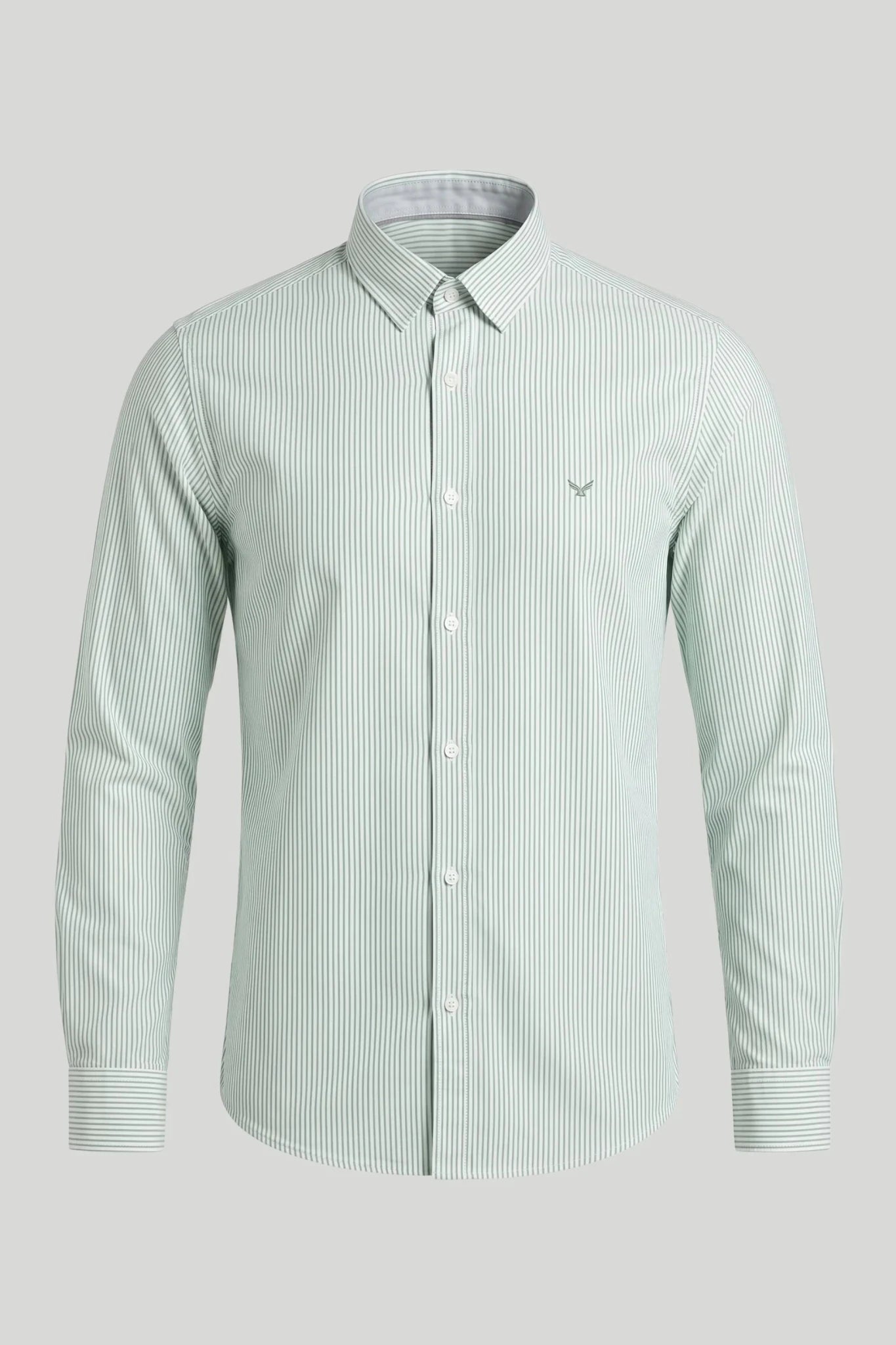 Gestreiftes Oxford-Herrenhemd – Grün Boston Roberto Fashion Store T-shirt MAY83201381-S S