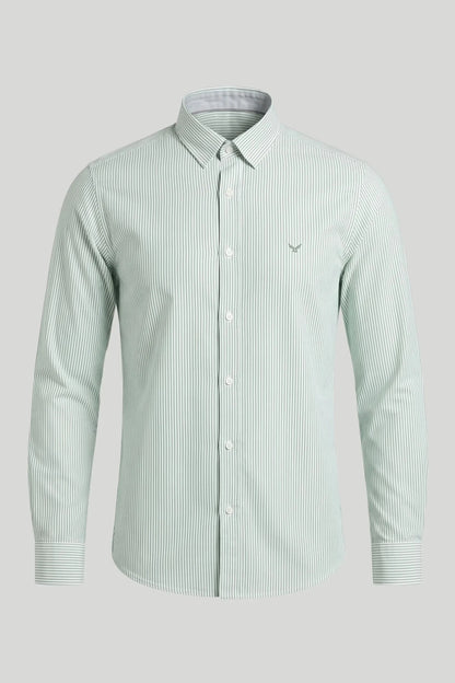 Gestreiftes Oxford-Herrenhemd – Grün Boston Roberto Fashion Store T-shirt MAY83201381-S S
