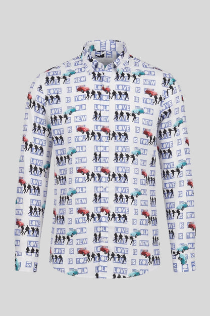 Мъжка риза с дълъг ръкав, бяла Roberto&Co Roberto Fashion Store Shirt MCM0808SHRWHYCARM M