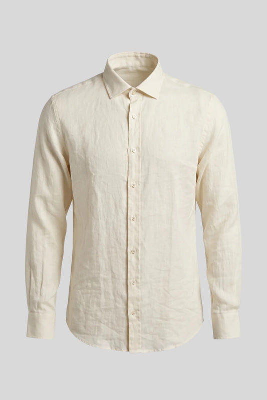 Мъжка риза с дълъг ръкав, екрю Roberto&Co Roberto Fashion Store Shirt XFT0908SHRBEILNNM M