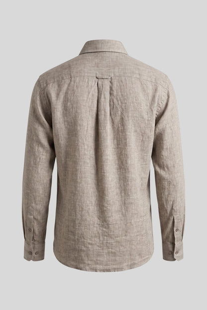 Мъжка риза с дълъг ръкав, ленена, бежова Roberto&Co Roberto Fashion Store Shirt XFT0808SHRBEILNNM M