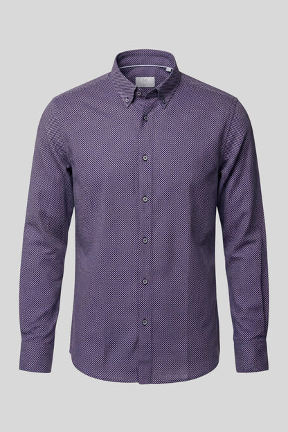 Мъжка риза с дълъг ръкав, лилава Roberto&Co Roberto Fashion Store Shirt MCM0808SHRGEOPRPM M