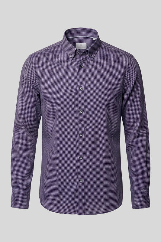 Мъжка риза с дълъг ръкав, лилава Roberto&Co Roberto Fashion Store Shirt MCM0808SHRGEOPRPM M