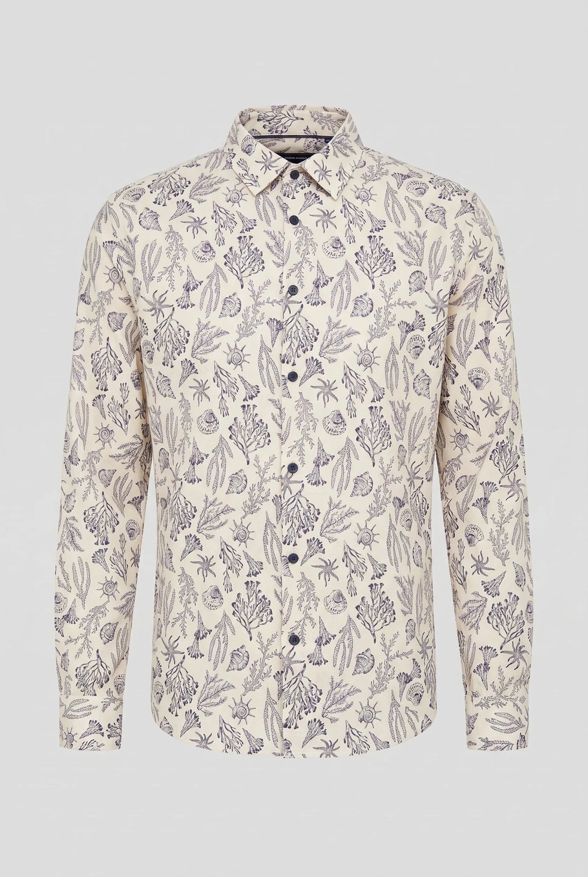 Мъжка риза в бежов цвят с десен на цветя Medicine Roberto Fashion Store Shirt RW25KDM102-08A-M M