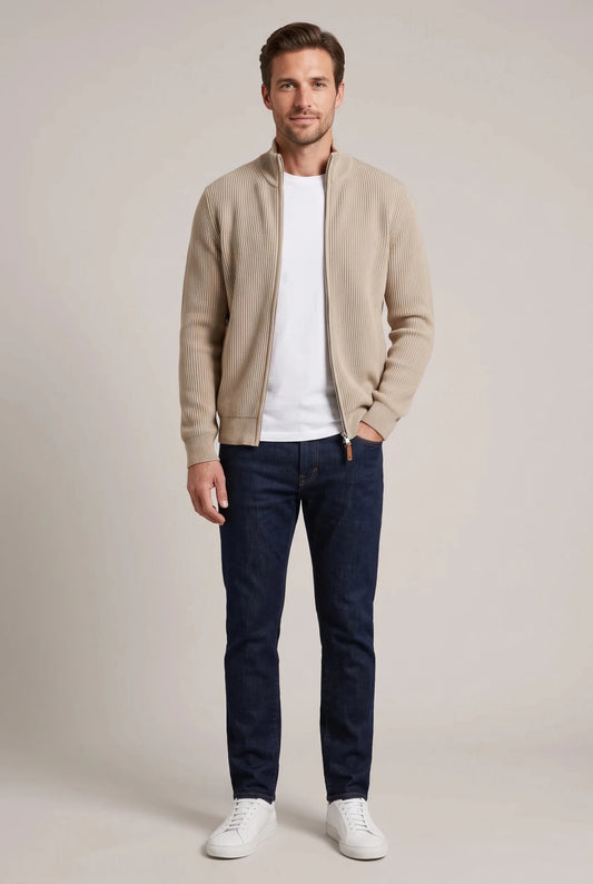 Mayoral Granada Men's Structured Knit Cardigan - Sand – облечен