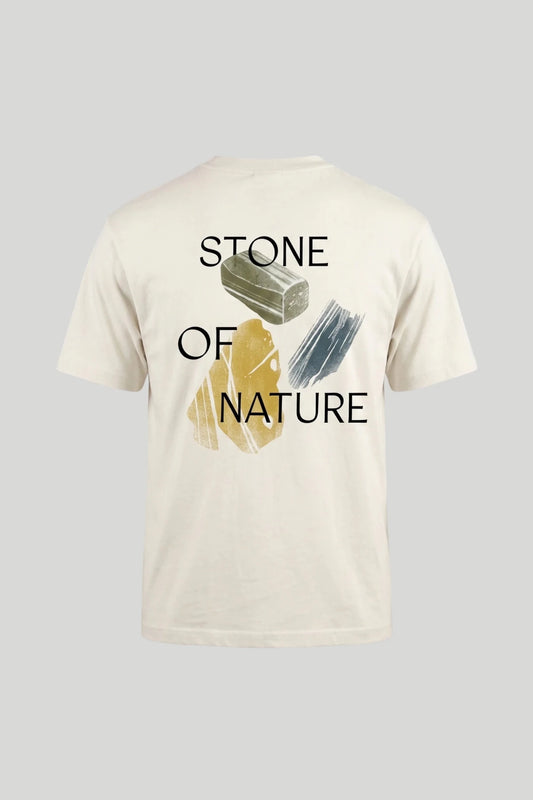 Мъжка тениска "Geology Stone" от 100% памук, бяла — принт „Stone of Nature" на гърба, колекция Boston, размери S-XL Boston Roberto Fashion Store T-shirt MAY83008304-S S