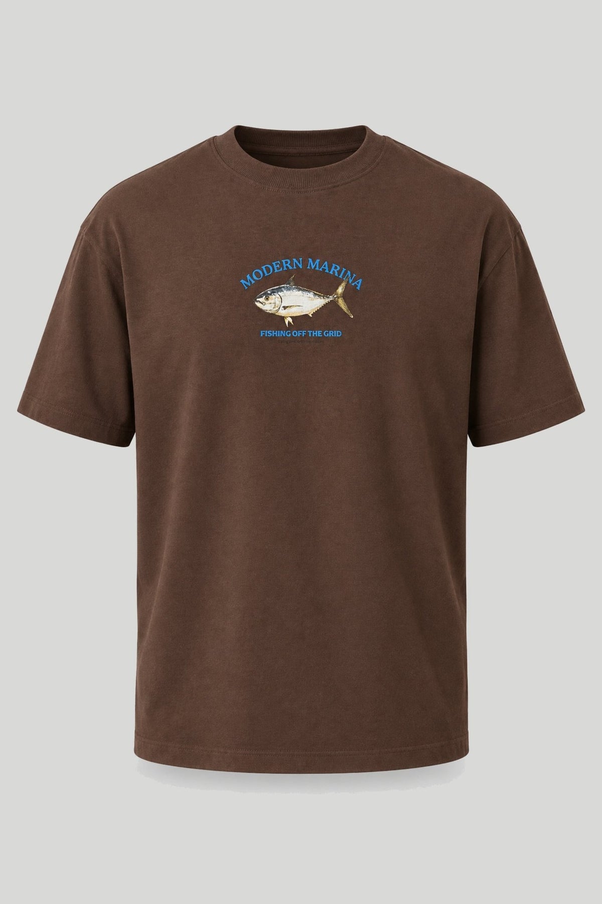 Мъжка тениска с абстрактен арт принт "Shark" в кафяв цвят Medicine Roberto Fashion Store T-shirt RW25TSM101-88X-S S
