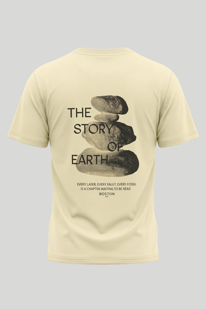 חולצת טי לגברים עם הדפסה "Earth" - אוכרה Boston Roberto Fashion Store Jeans MAY83006319-S S