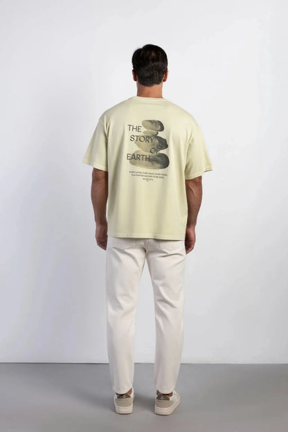 חולצת טי לגברים עם הדפסה "Earth" - אוכרה Boston Roberto Fashion Store Jeans MAY83006319-S S