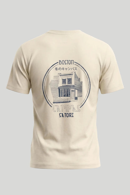 Мъжка тениска с щампа - Екрю Boston Roberto Fashion Store T-shirt MAY83007431-S S