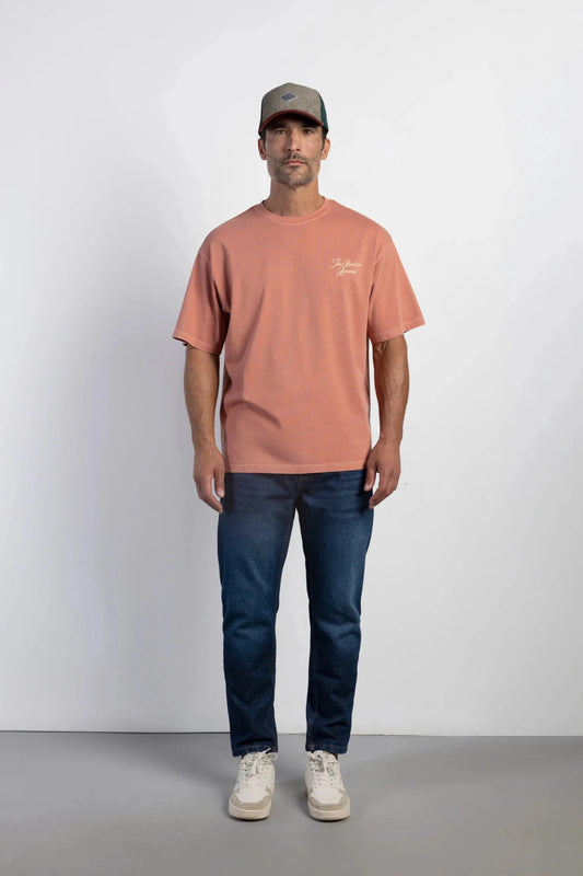 Men's T-shirt "Superlola" 100% cotton, tile red — Boston collection, sizes S-XL – облечен