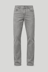 Calças jeans masculinas tipo "Straight Fit" em cinza claro