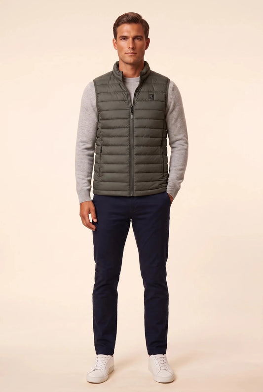 Men's lightweight quilted vest Boston - brown – облечен