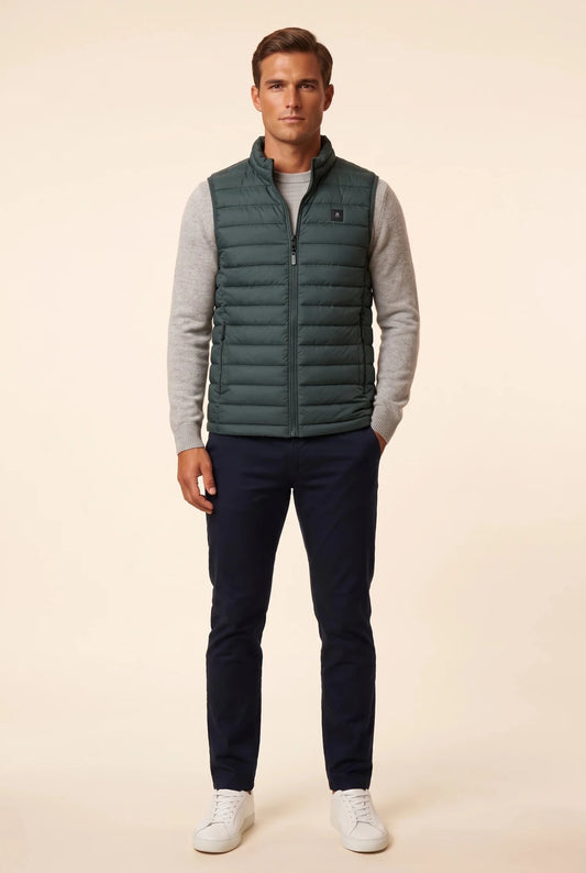 Men's lightweight quilted vest Boston - green – облечен