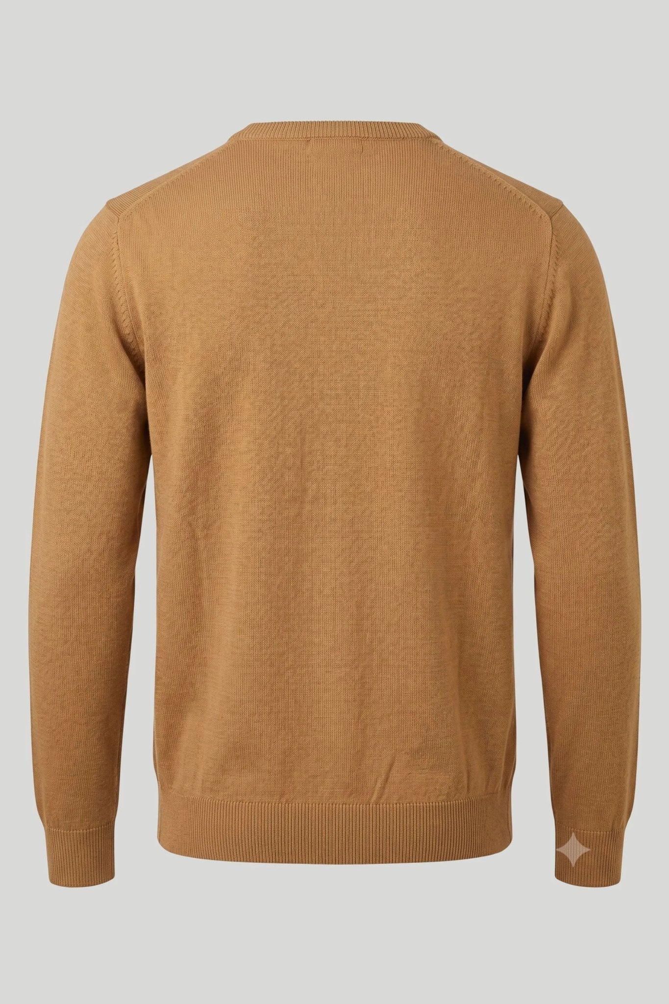 Мъжки памучен пуловер с обло деколте в цвят тютюн Roberto&Co Roberto Fashion Store Sweater CLM0808KNITABACCS S