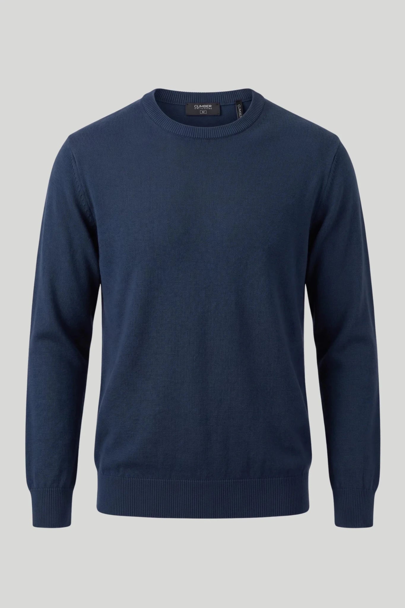 Мъжки памучен пуловер с обло деколте в "миднайд" синьо Roberto&Co Roberto Fashion Store Sweater CLM0808KNIMDNGTBLS S