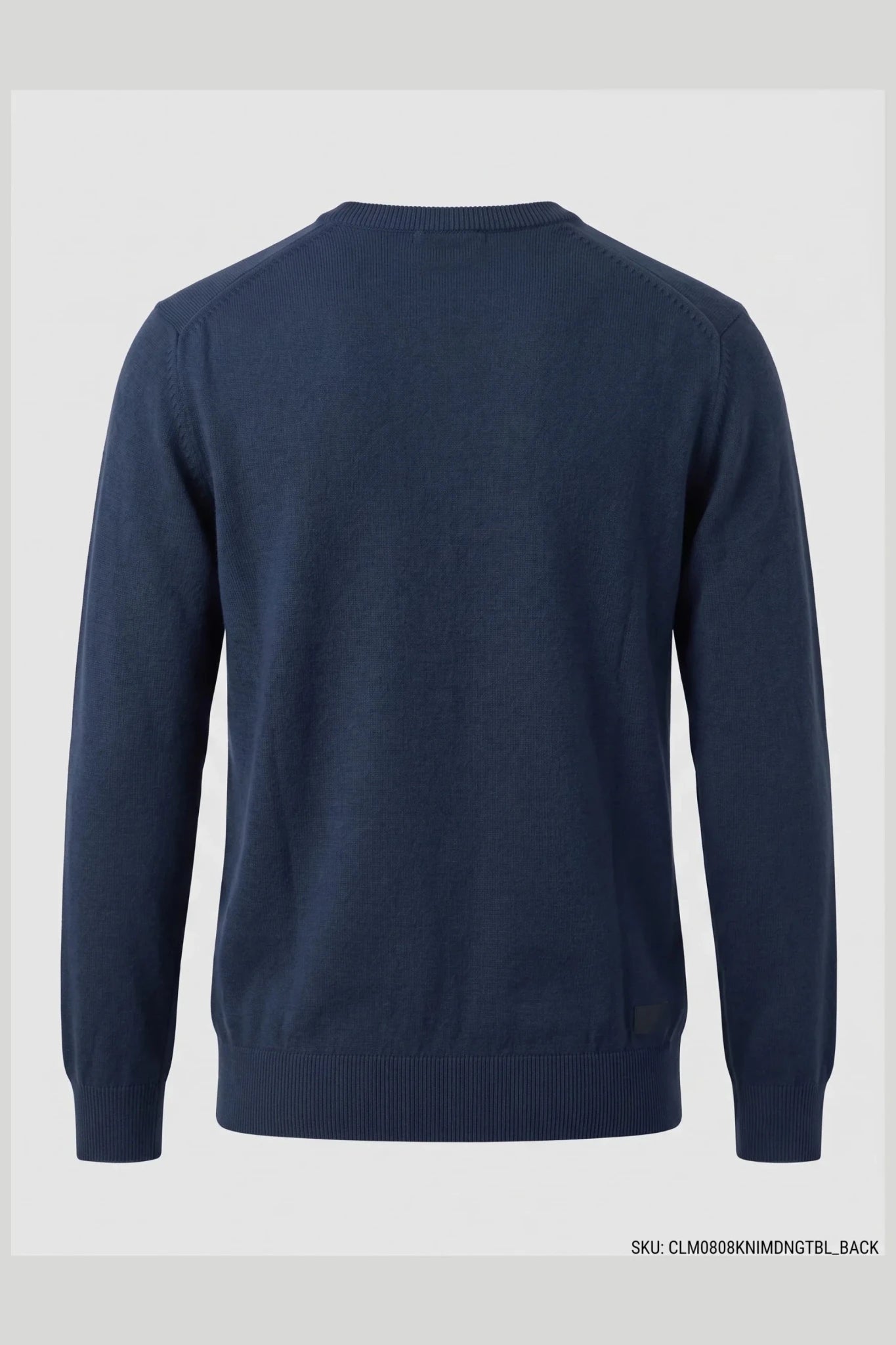 Мъжки памучен пуловер с обло деколте в "миднайд" синьо Roberto&Co Roberto Fashion Store Sweater CLM0808KNIMDNGTBLS S