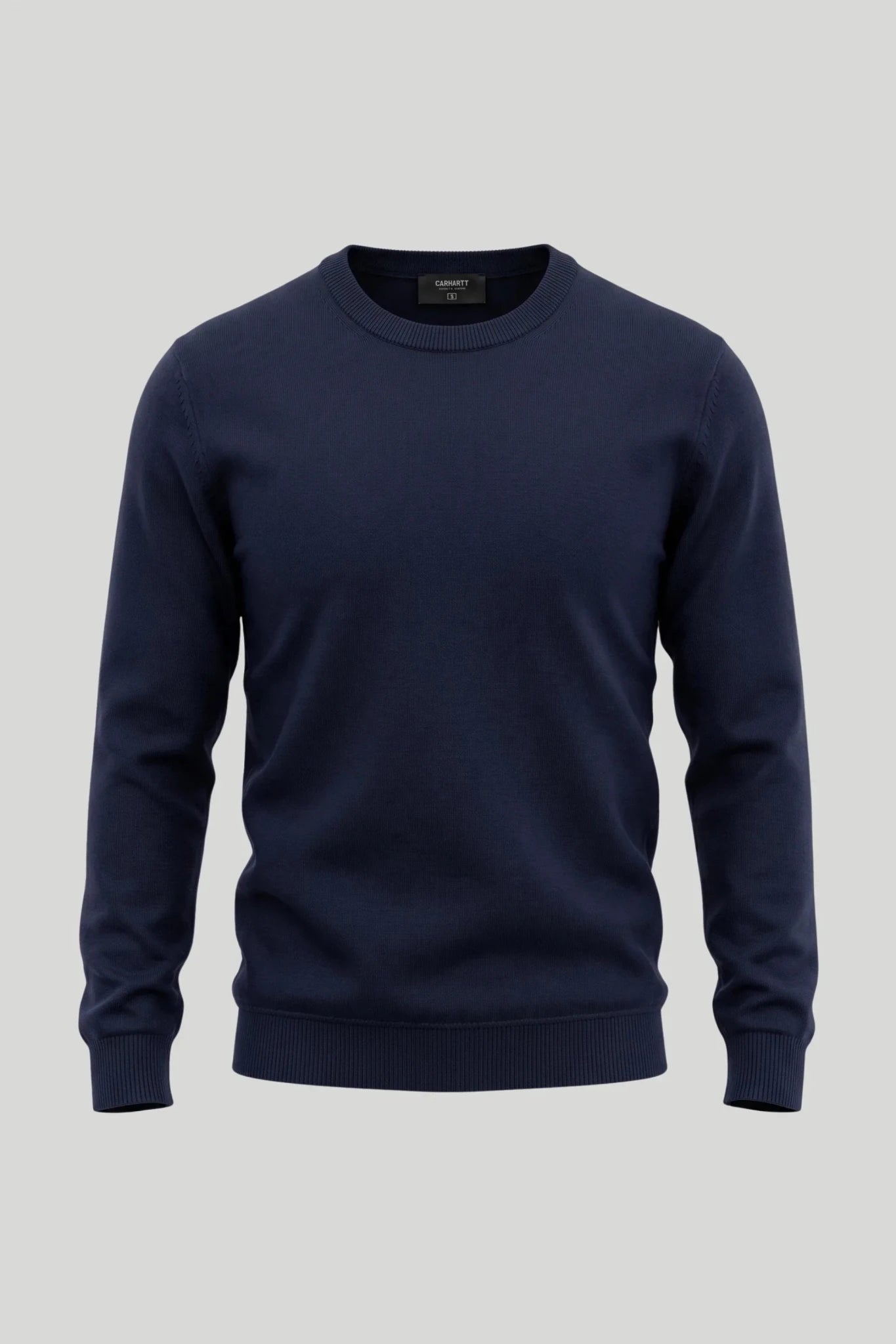 Мъжки памучен пуловер с обло деколте в морско синьо Roberto&Co Roberto Fashion Store Sweater CLM0808KNINAVYBLS S