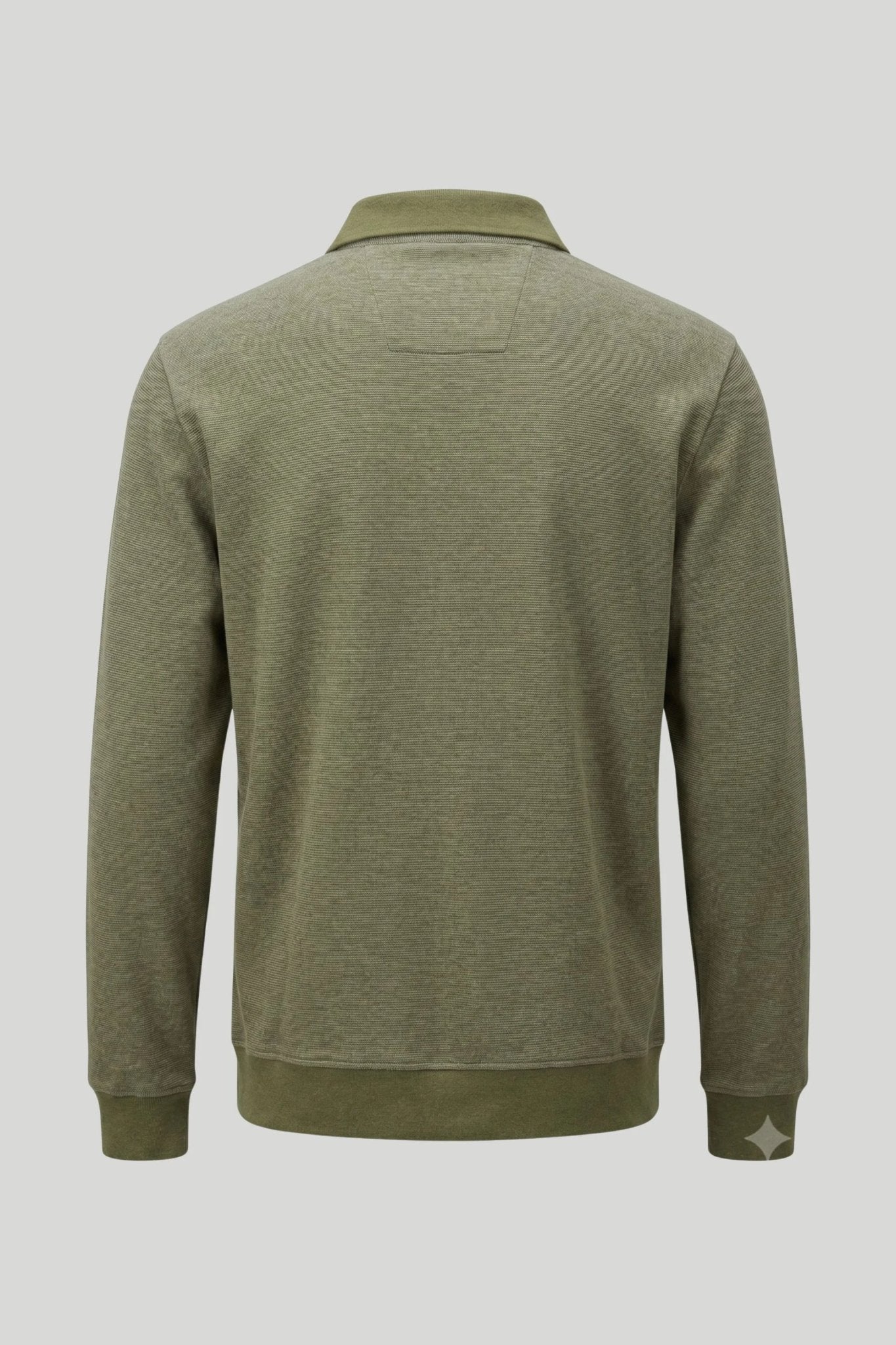 Мъжки памучен пуловер с поло яка в маслинено зелено Roberto&Co Roberto Fashion Store Sweater LGT0808KNIGRNCOLS S