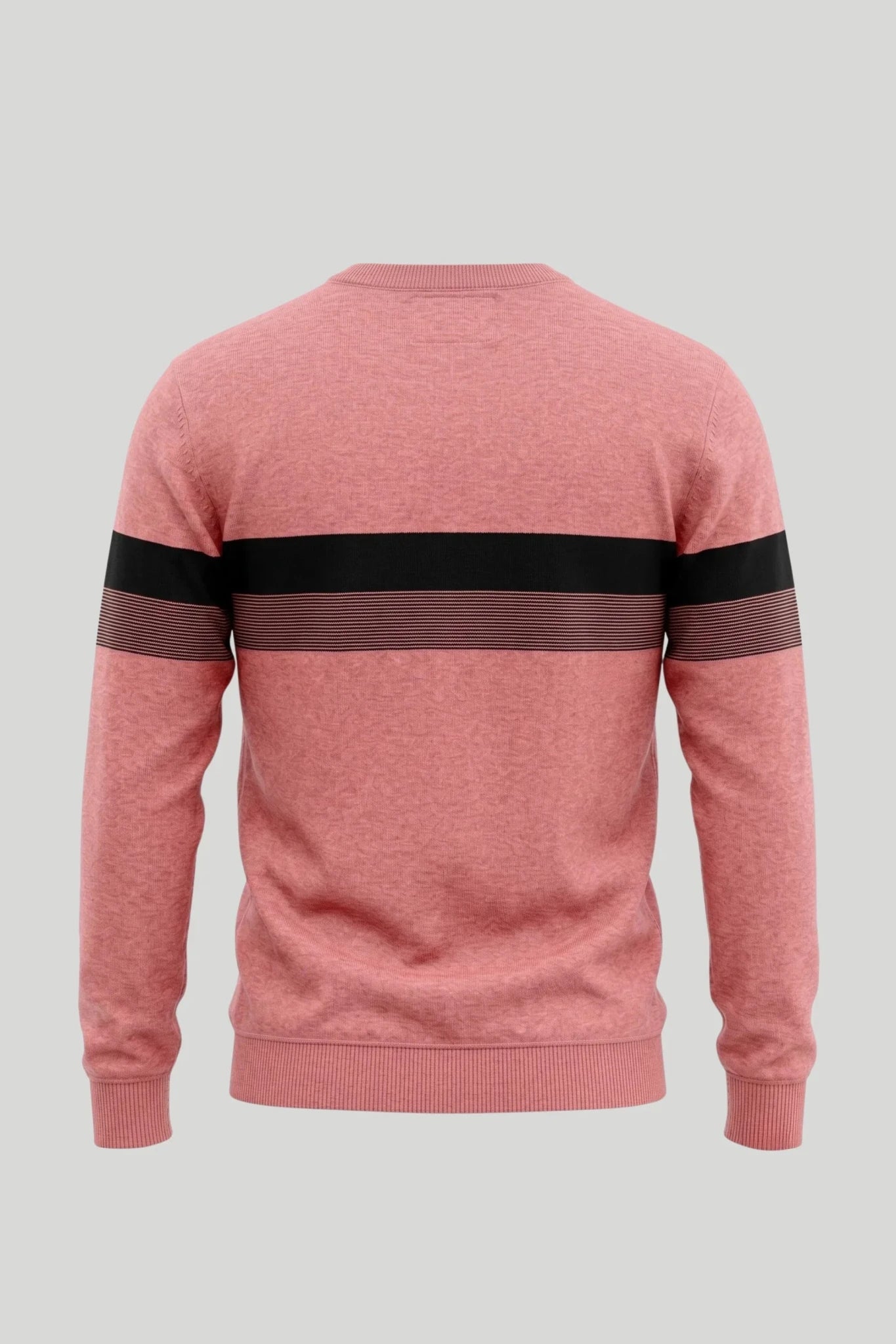 Мъжки памучен пуловер в розово с черна лента на гърдите Roberto&Co Roberto Fashion Store Sweater LGT0808KNIPINSTRS S