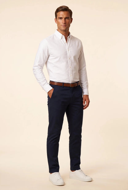 Мъжки панталон "Chino" - Морскосин Boston Roberto Fashion Store Trousers MAY83830400-40 40