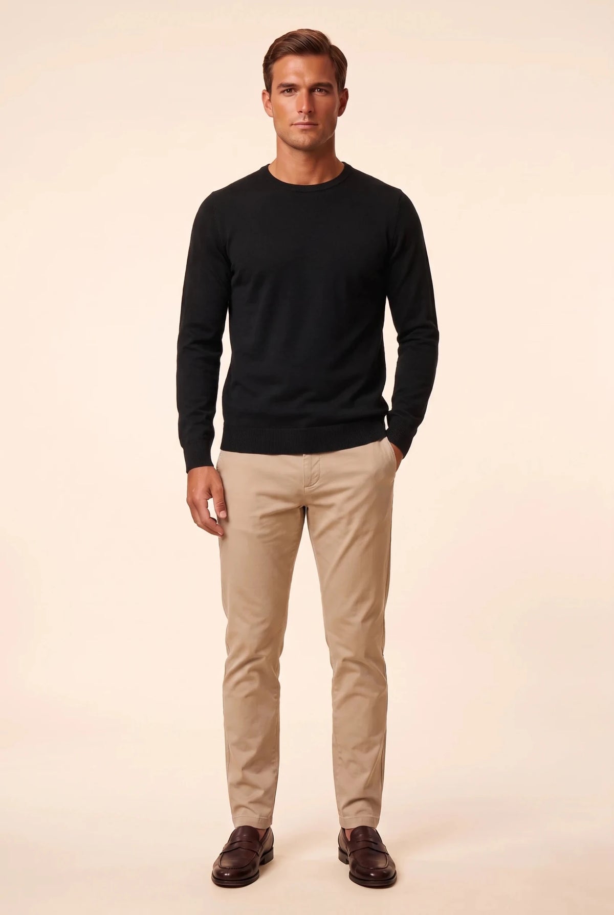 Мъжки пуловер от мериносова вълна Mayoral Marbella - черен Boston Roberto Fashion Store Sweater MAY83403410-S S