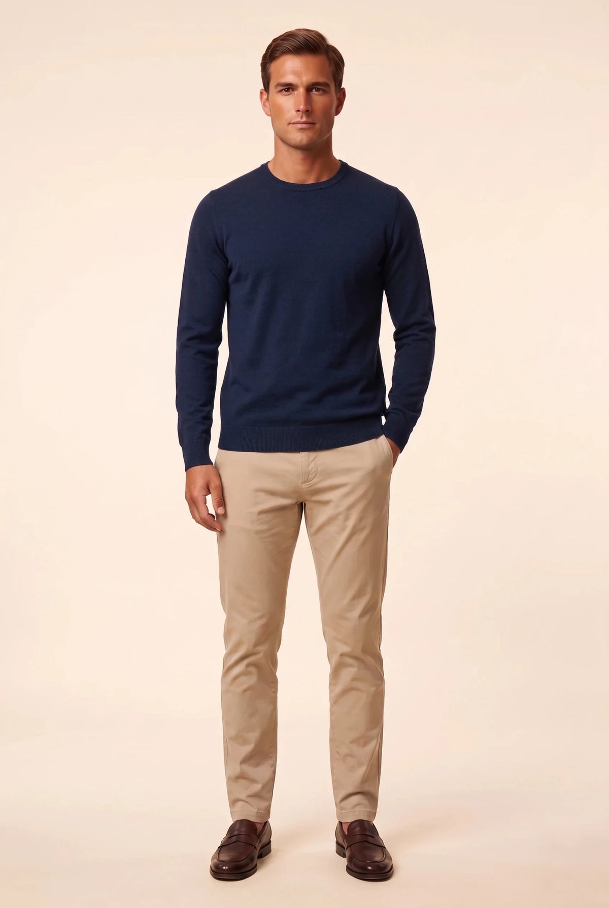 Мъжки пуловер от мериносова вълна Mayoral Marbella - тъмносин Boston Roberto Fashion Store Sweater MAY83403400-S S