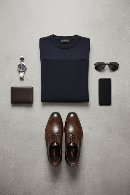 Мъжки Спортен Суичърт с плетени ръкави, Син Giotelli Roberto Fashion Store Jacket GIO2701SWEBLUKNIS S