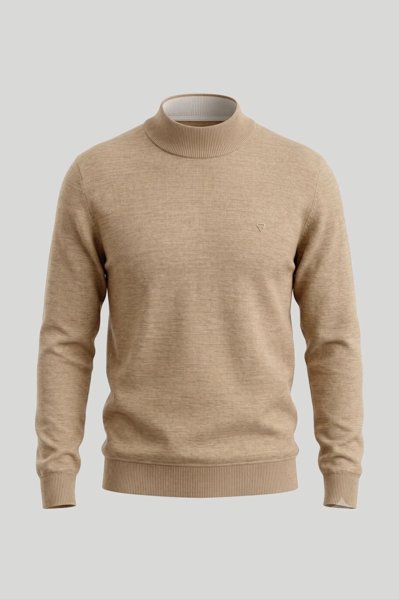 Мъжки вълнен пуловер с поло яка в бежово Roberto&Co Roberto Fashion Store Sweater GTL0808KNIBRWPOLS S