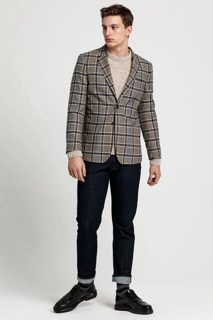 Мъжко карирано сако подходящо за пътуване - без хастар Gant Roberto Fashion Store T-shirt 7705087-213-50 50