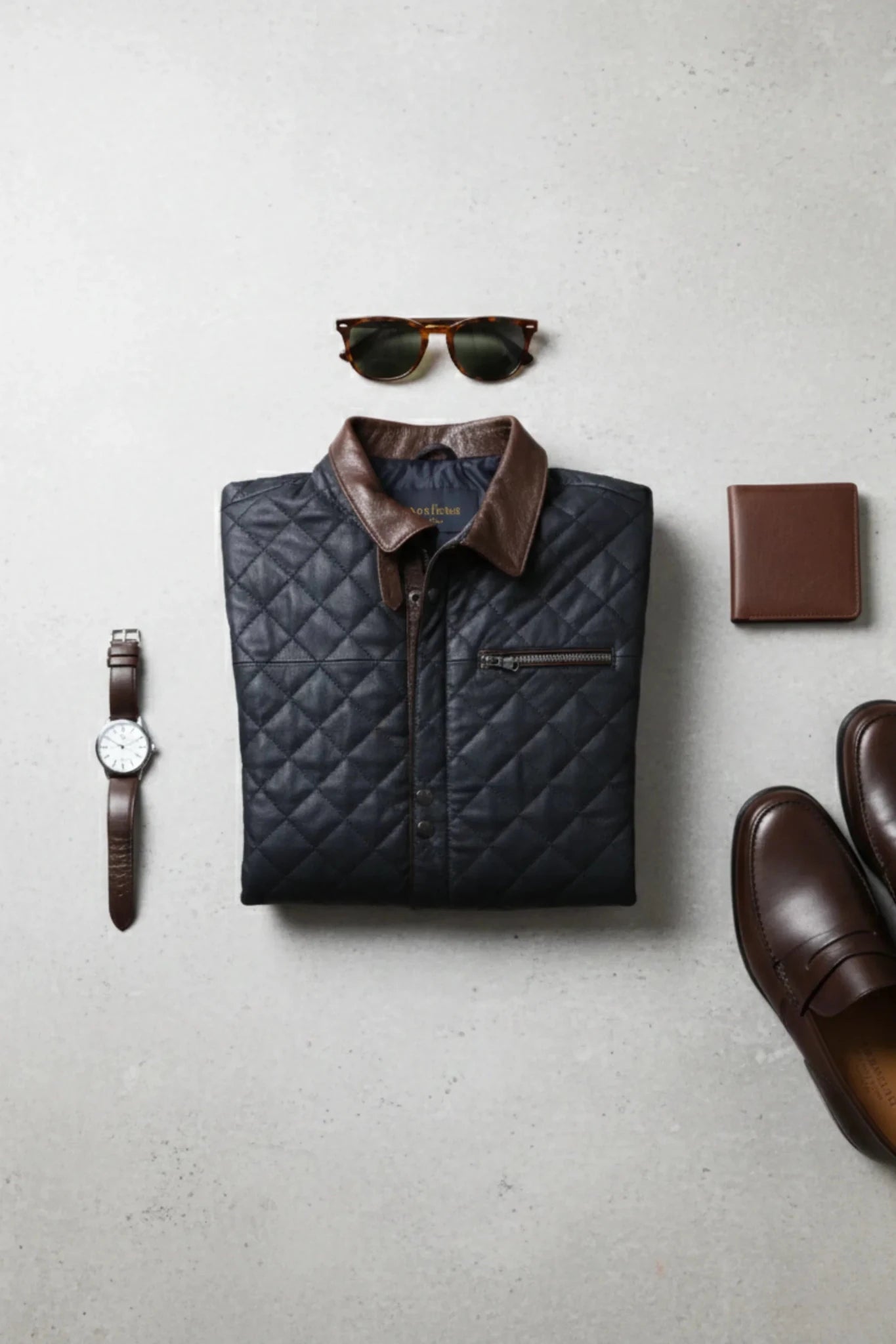 Мъжко Кожено Сако - Яке, Син Roberto Fashion Roberto Fashion Store Jacket LEA2701JACNAVCLSXL M