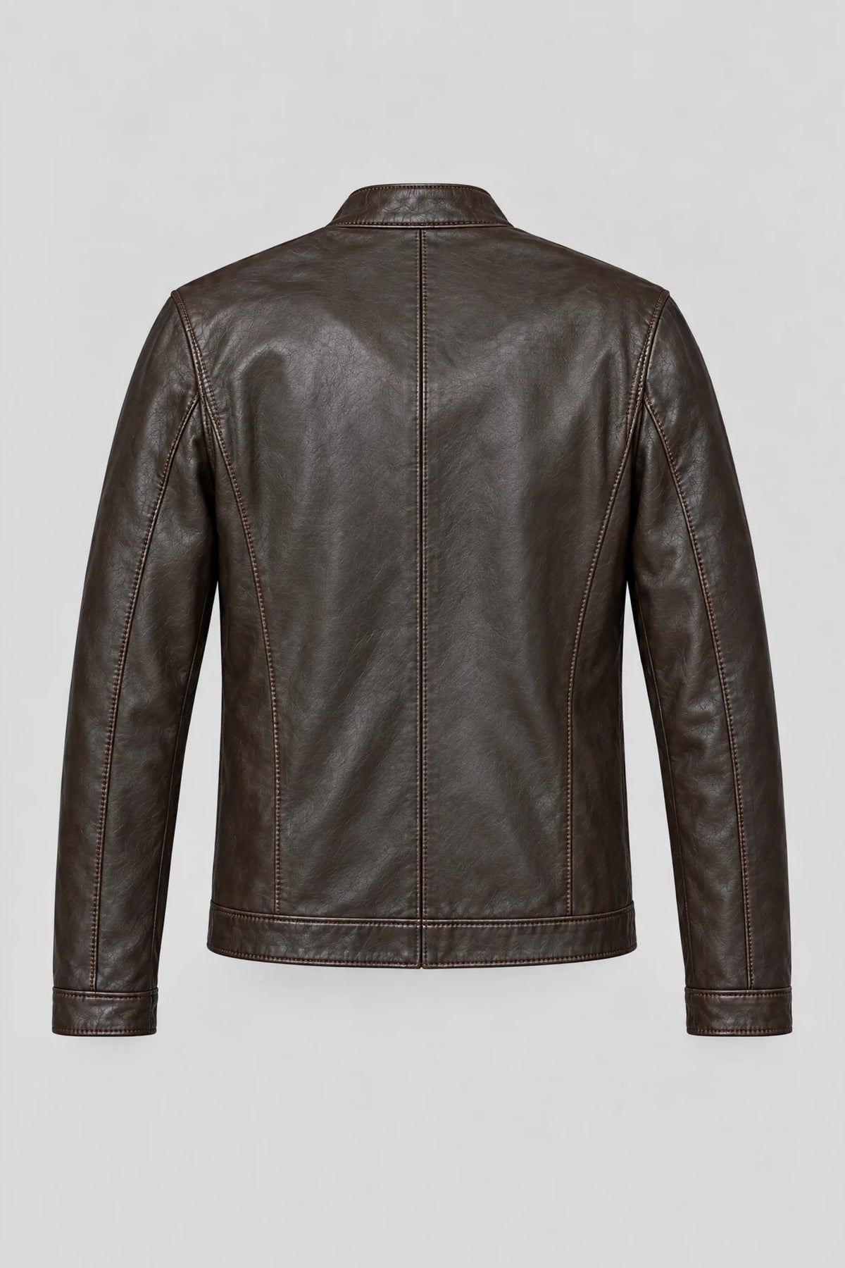 Herren-Lederjacke „Manuel“ aus glattem Echtleder mit äußerer Ziernaht, dunkelbraun - große Größen (Plus Size) 3XL-8XL Roberto&Co Roberto Fashion Store Jacket LEA2601JACDBRMAN+-5XL 3XL