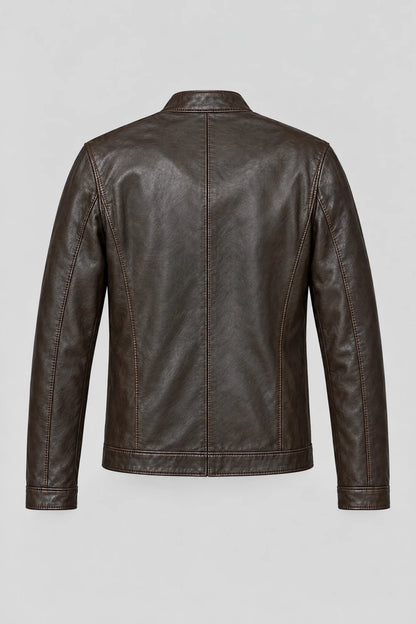 Herren-Lederjacke „Manuel“ aus glattem Echtleder mit äußerer Ziernaht, dunkelbraun - große Größen (Plus Size) 3XL-8XL Roberto&Co Roberto Fashion Store Jacket LEA2601JACDBRMAN+-5XL 3XL